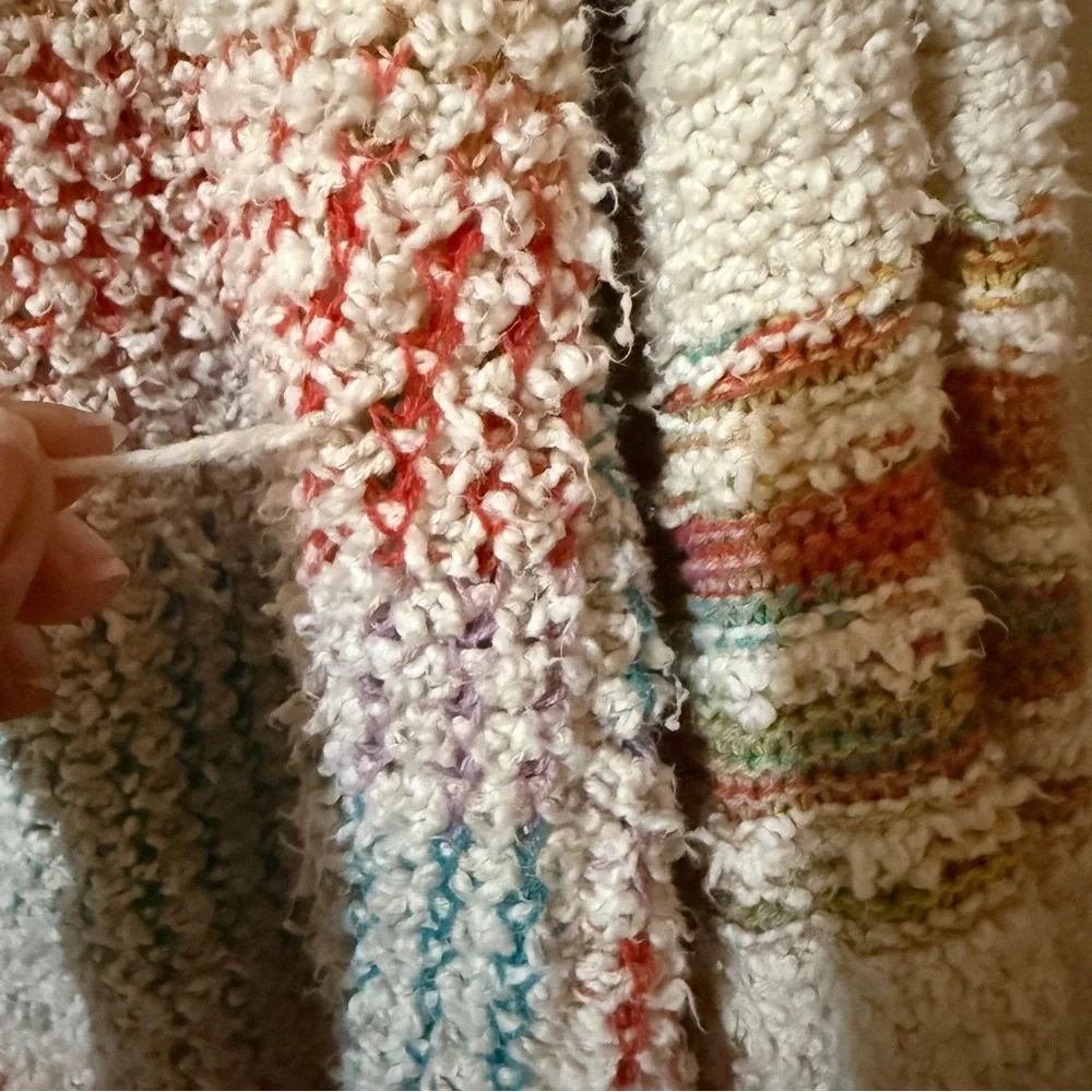 Free‎ People Sit Next to Me Multicolor Knit Hoodie Sz XS